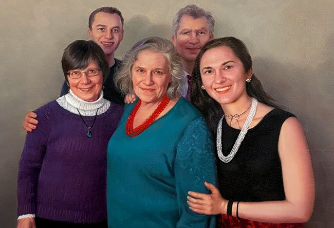 Oil portrait of family 2
