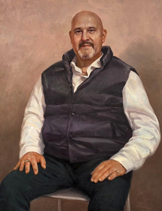Finished oil portrait — Gentleman, studio portrait
