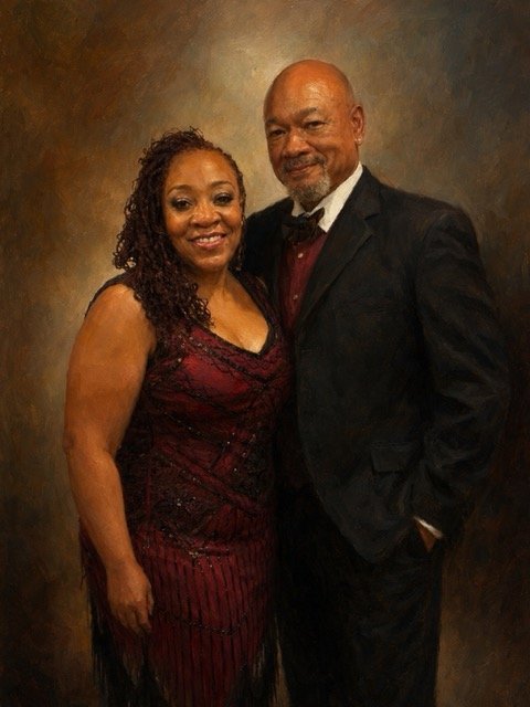 Hand-painted oil portrait