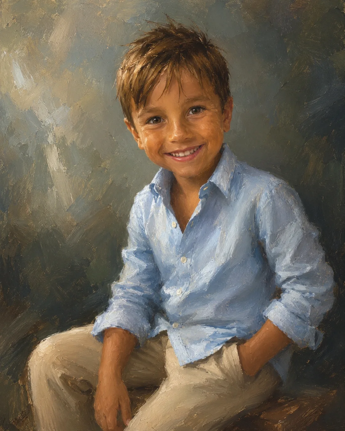 Custom oil portrait painted from a customer photograph